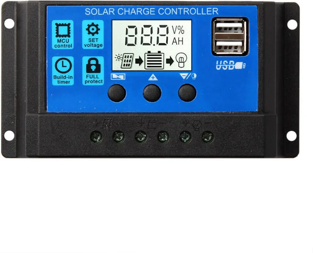 AKIS - 30A Solarladeregler mit LCD-Anzeige & Dual-USB – 12V/24V Auto-Erkennung AKIS - 30A Solarladeregler mit LCD-Anzeige & Dual-USB – 12V/24V Auto-Erkennung