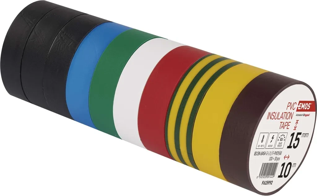 EMOS - PVC-Isolierband – 10er Farbmix-Set (15 mm x 10 m) EMOS - PVC-Isolierband – 10er Farbmix-Set (15 mm x 10 m)